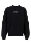 Burberry Logo-Embroidered Cotton Blend Sweatshirt — Black